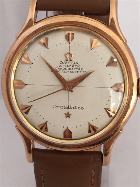 omega constellation rose gold gents watch|omega constellation gents.